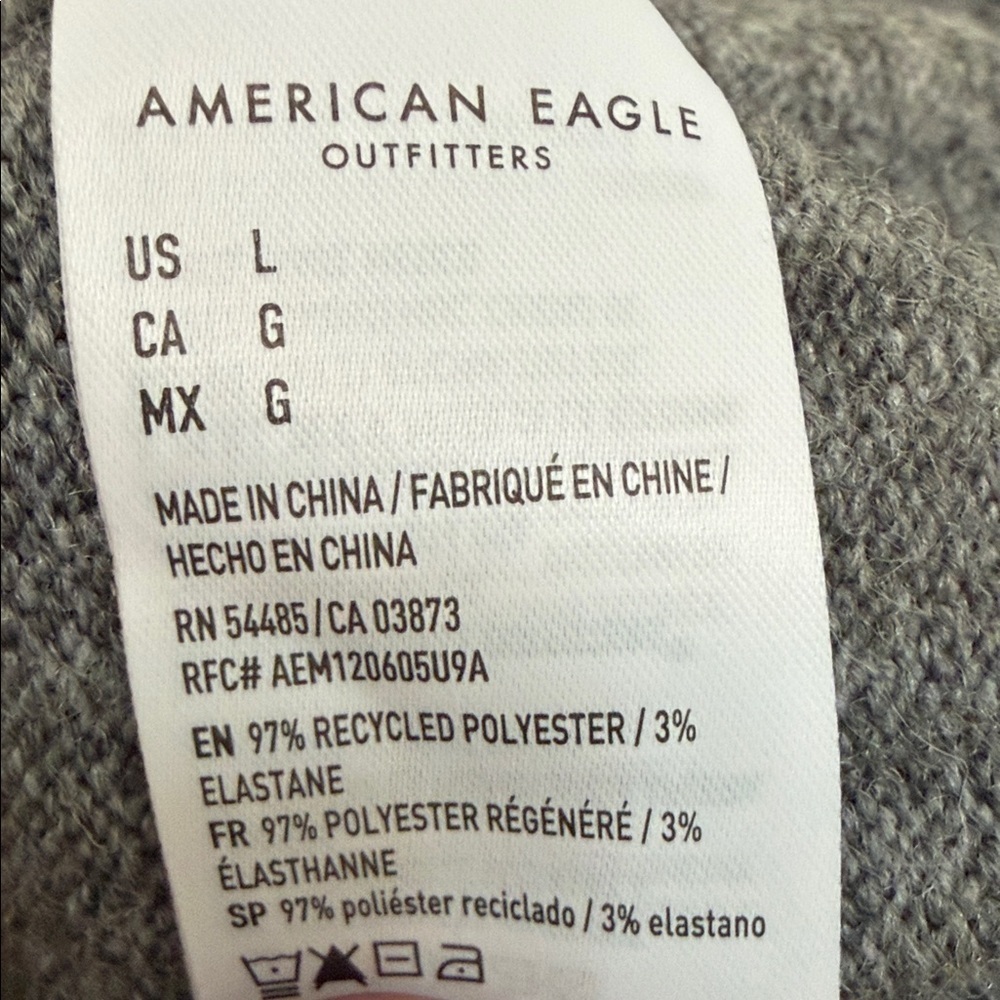 NWT American Eagle Gray Patterned Women's Sweater Dress size large - Picture 15 of 16